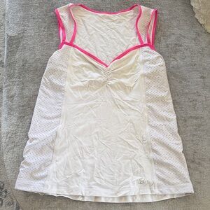 Sofibella Tennis or Athletic White and Pink Sleeveless Top